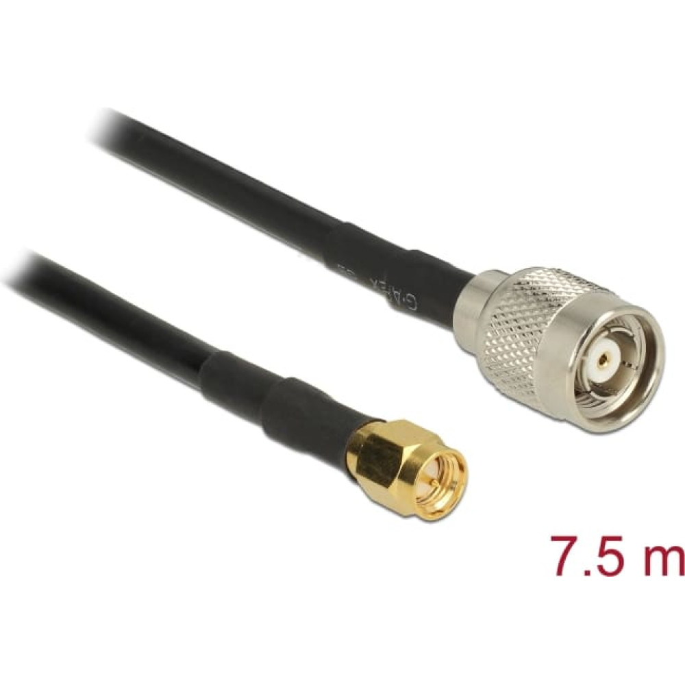 Delock Antenna Cable RP-TNC plug > SMA plug RG-58 C/U 7.5 m