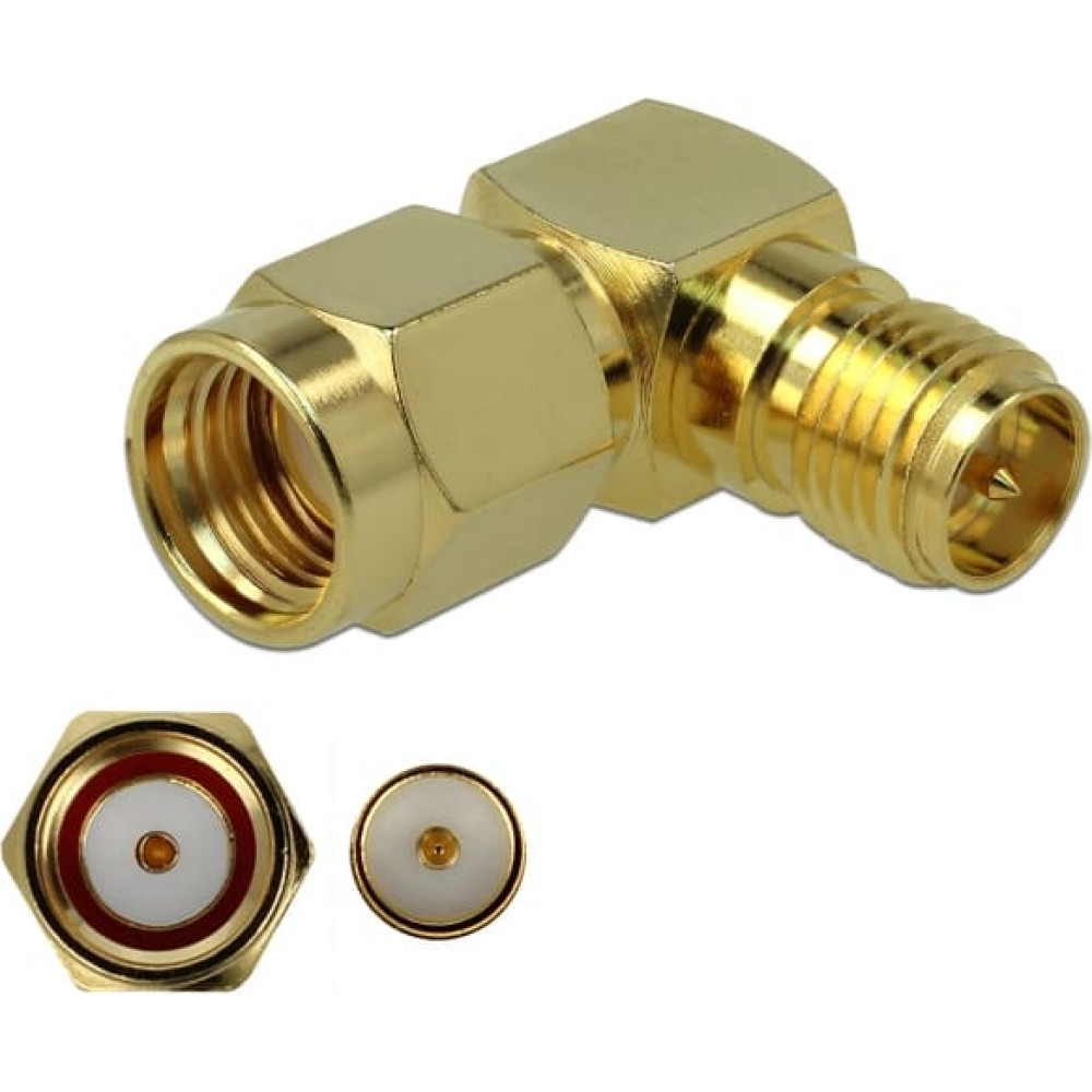 Delock Adapter RP-SMA plug to RP-SMA jack 90° 3 GHz