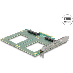 Delock PCI Express 4.0 x8 Card to 2 x internal U.2 NVMe SFF-8639 - Bifurcation (LxW: 144 x 122 mm)