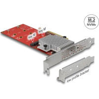 Delock PCI Express x8 Card to 2 x internal NVMe M.2 Key M - Low Profile Form Factor