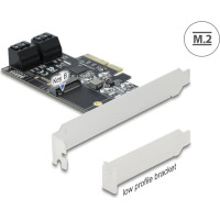 Delock 4 port SATA and 1 slot M.2 Key B PCI Express x4 Card - Low Profile Form Factor