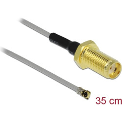 Delock Antenna Cable SMA jack bulkhead to MHF® 4 plug 0.81 35 cm thread length 10 mm