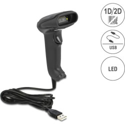 Delock USB Barcode Scanner 1D and 2D with connection cable - German Version