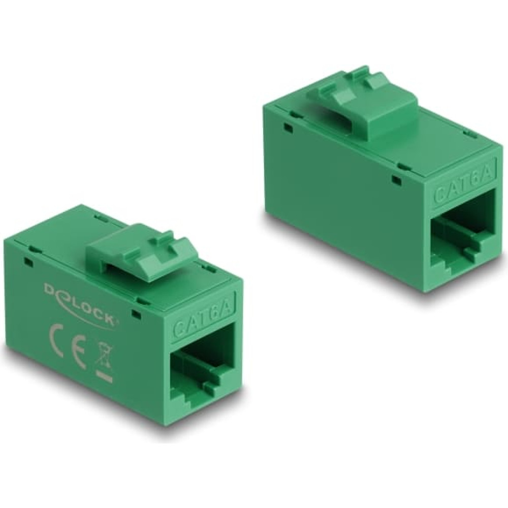 Delock Keystone Module RJ45 jack to RJ45 jack Cat.6A UTP green