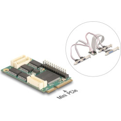 Delock Mini PCIe I/O PCIe full size 4 x Serial RS-232, 1 x Parallel