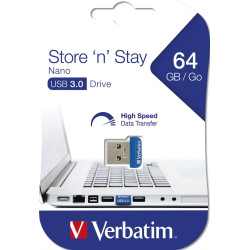 Verbatim USB-Stick  64GB Verbatim 3.0 Nano Store'n Stay retail
