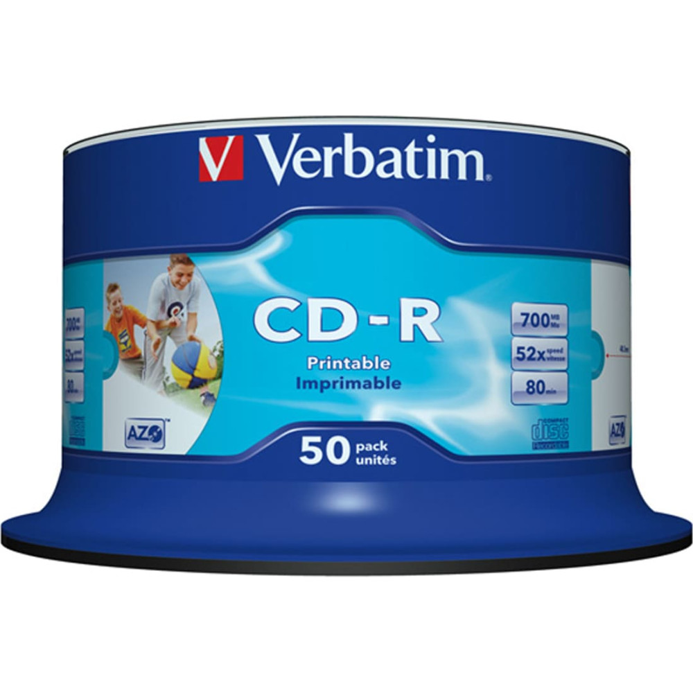 Verbatim CD-R  Verbatim 700MB 50pcs Spindel DL+ White Printable