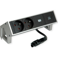 Bachmann DESK2 2xUTE 1xUSB C 30W 0.2m GST18 INOX