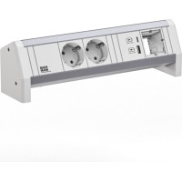 Bachmann DESK 2xCEE7/3 1xUSB A/C 22W 1xCM GST18 RAL9010