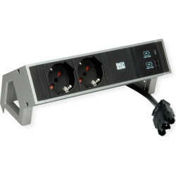 Bachmann DESK2 2xP40 1xUSB A/C 22W, 0.2m GST18 INOX Italia