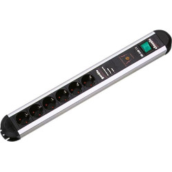 Bachmann PRIMO socket strip 6x earthing contact, full device protection switch, 1.75 m