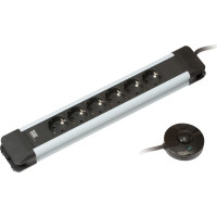 Bachmann CONNECTUS socket strip 6x earthing contact, foot switch, plastic, 1.5 m