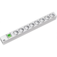Bachmann 19" socket strip 8-way, with switch, aluminium