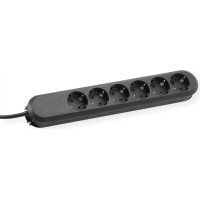 Bachmann SMART socket strip 6x earthing contact, black, 5 m