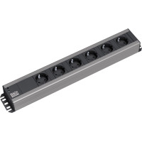 Bachmann craftsman's strip 6x earthing contact, 19-inch rack compatible, 2 m