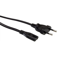 Roline Euro Power Cable, 2-pin, black, 3 m