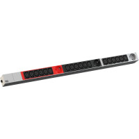 Bachmann IT PDU ALU 1U 18x C13 3x earthing contact CEE 3x 16A red