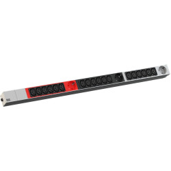 Bachmann IT PDU ALU 1U 18x C13 3x earthing contact CEE 3x 16A red