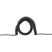 Bachmann Wendelleitung 1,5m-6m sw 0,2m gerade, H05VV-F 3G1,5mm&sup2;. beidseit.geschnitten
