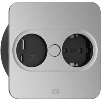 Bachmann TWIST 2 1xCEE7/3 1xUSB A/C 22W 0.2m GST18 silver square