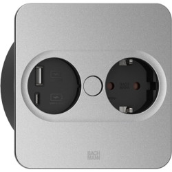 Bachmann TWIST 2 1xCEE7/3 1xUSB A/C 22W 0.2m GST18 silver square