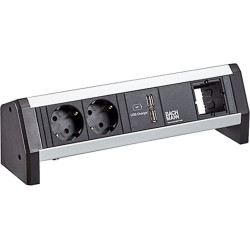 Bachmann DESK 2xCEE7/3 1xUSB Charger, 1 m