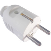 Bachmann earthing contact plug, central white unbreakable mountable