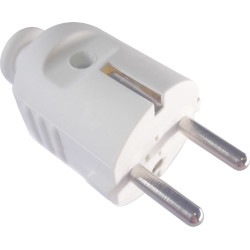 Bachmann earthing contact plug, central white unbreakable mountable
