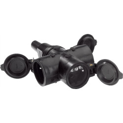 Bachmann solid rubber earthing contact, 3x coupling black mountable