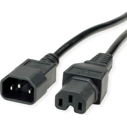 Value Power Cable IEC320/C14 Male - C15 Female, black, 0.5 m