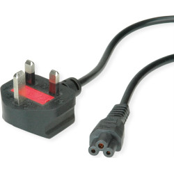 Value UK Power Cable, straight Compaq Connector, 3A, black, 1.8 m