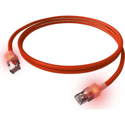 Easylan S/FTP DualBoot LED Patch Cable Cat.6A, RJ45 / RJ45, LSOH, red, 1 m