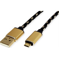 Roline GOLD USB 2.0 Cable, A - Micro B (reversible), M/M, 1.8 m