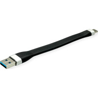 Roline USB 3.2 Gen 1 Silicone Cable, A-C, M/M, black, 11 cm