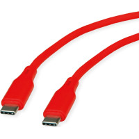 Roline USB 2.0 Cable, C–C, M/M, 60W, silicone, red, 1 m