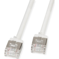 Roline U/FTP Data Center Patch Cord Cat.6A (Class EA), LSOH, Slim, Ultra Short Connector, white, 0.5 m