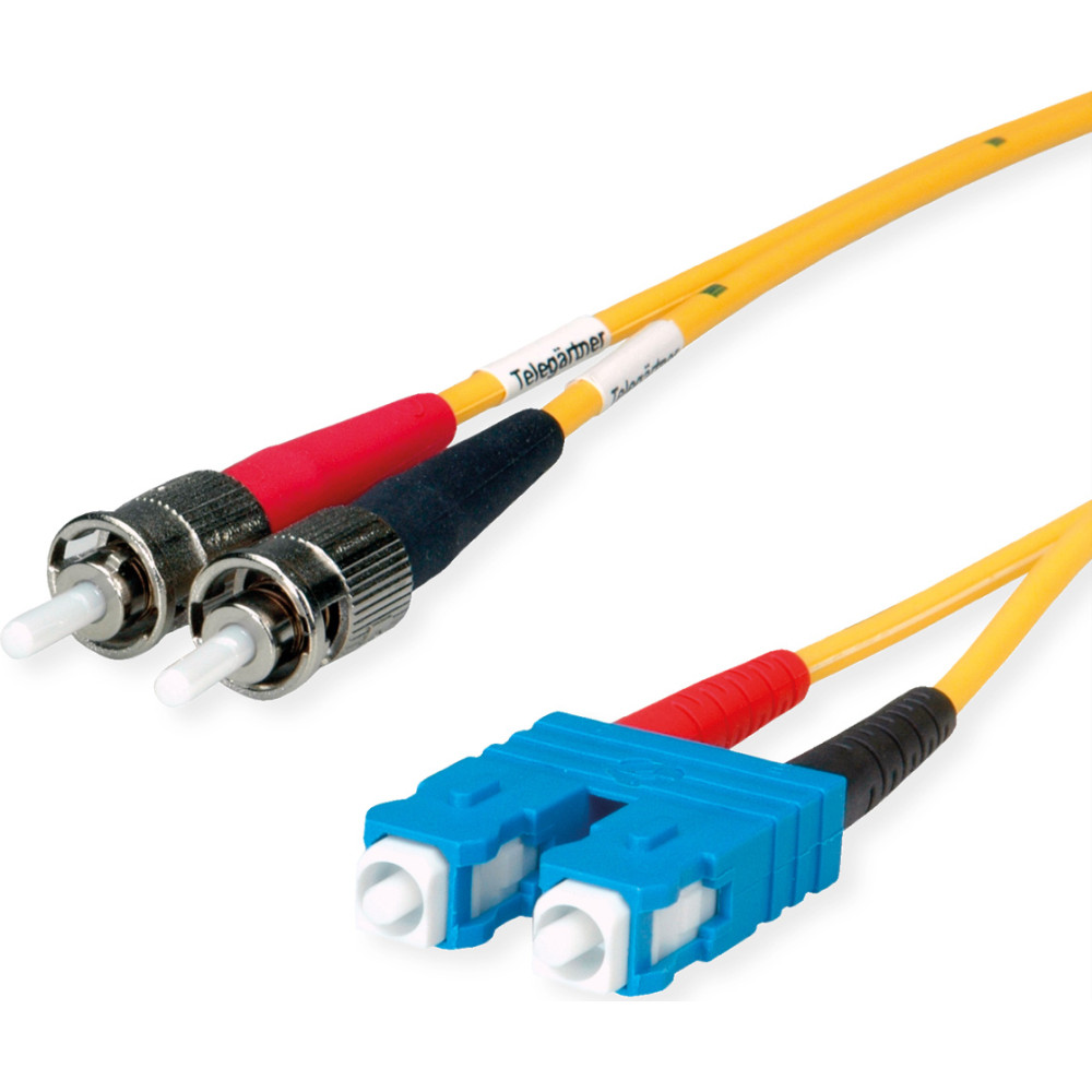 Telegärtner TELEGÄRTNER FO Duplex Adaptor Cables E9/125 OS2, 2x ST, 1x SC Duplex, yellow, 5 m