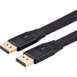 VALUE Flat DisplayPort Cable, v1.4, DP-DP, M/M, black, 3 m