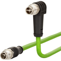 Metz Connect Verbindungsleitung M12 ST-M12 ST, 8-pol X-kodiert, gerade-gewinkelt, 2 m