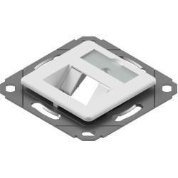 Easylan preLink / fixLink data outlet, with central plate RAL 9010