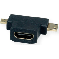 Value HDMI T-Adapter, HDMI  - HDMI Mini + HDMI Micro