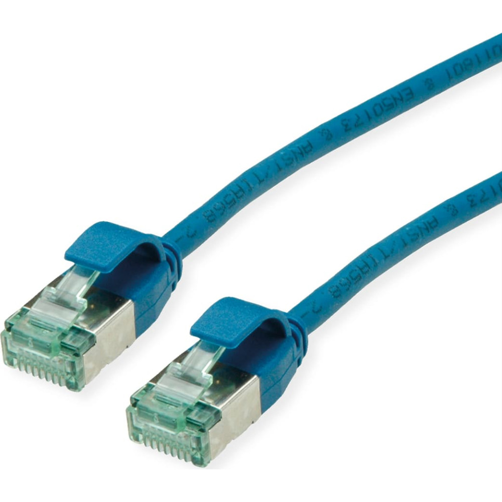 Roline Recycled Material ROLINE RM U/FTP DataCenter Patch Cord Cat.6A (Class EA), slim, blue, 1 m