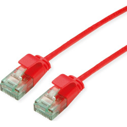 Roline Recycled Material ROLINE RM UTP Data Center Patch Cord Cat.6A (Class EA), Slim, red, 0.3 m