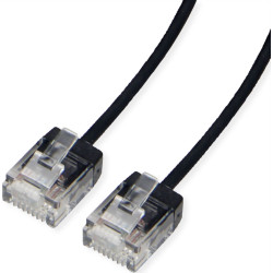 Roline UTP Data Center Patch Cord Cat.6A (Class EA), LSOH, Slim, Ultra Short Connector, black, 1.5 m