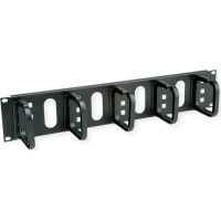 Conteg 19"-Kabelführung 2 HE mit 5 Kabelösen 80 x 80 mm