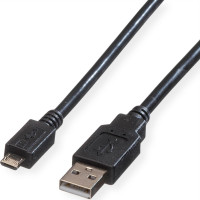 ROLINE USB 2.0 Cable, USB Type A M - Micro USB B M 0.8 m