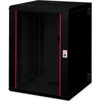 Roline 19-inch wall-mounted housing Pro 16 U, 600x600 WxD two-piece swivelling black