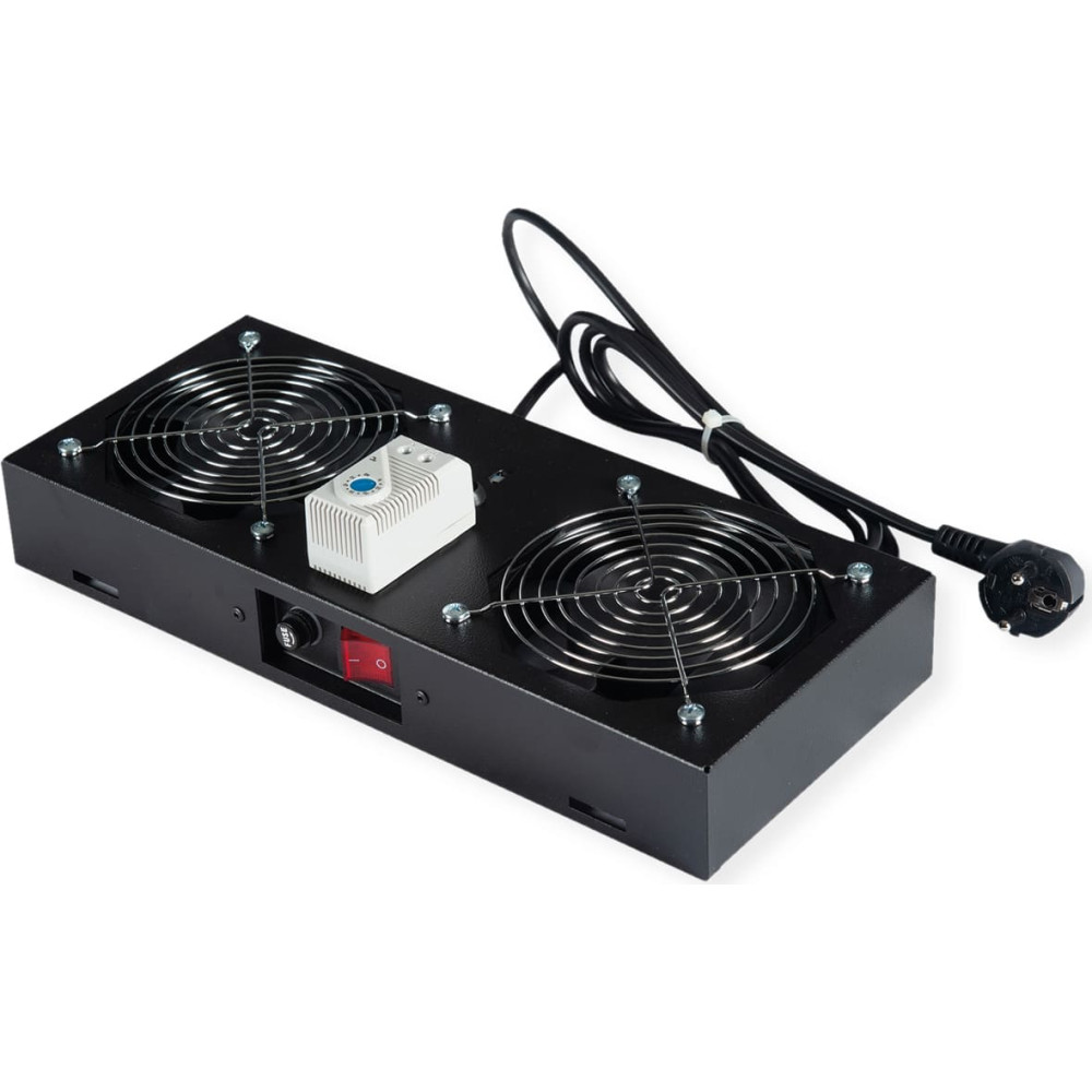 Roline Fan unit 2 fans, for 19-inch wall housing black