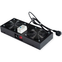 Roline Fan unit 2 fans, for 19-inch wall housing black