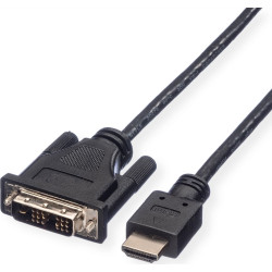 DVI18+1 - HDMI kabelis, M/M, melns, 1.5m, Roline